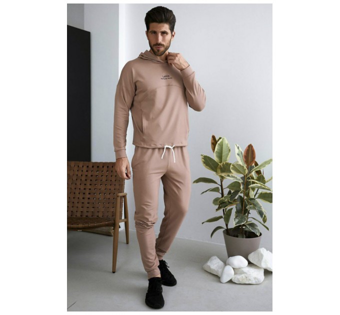 Спортивний костюм чоловічий кольору мокко 187227L