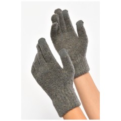 Рукавички жіночі трикотажні сенсорні темно-сірого кольору 187427L