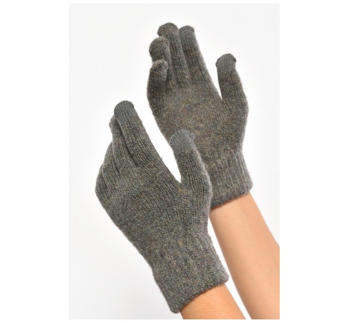 Рукавички жіночі трикотажні сенсорні темно-сірого кольору 187427L