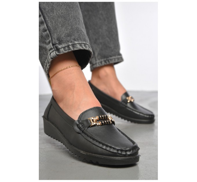 Лоферы женские черного цвета 187646L