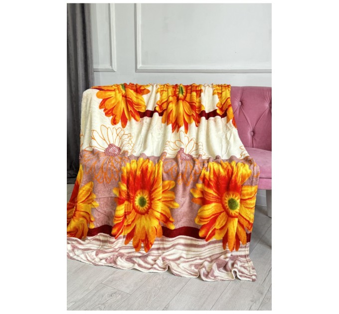 Плед бежевого кольору з принтом розмір 200*230 187676L