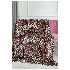 Плед коричневого кольору з принтом розмір 200*230 187679L