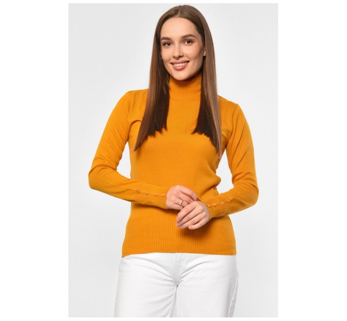 Гольф жіночий однотонний гірчичного кольору 187872L