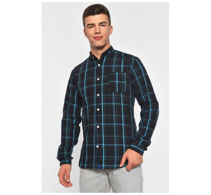 Рубашка мужская черного цвета в клетку 187977L