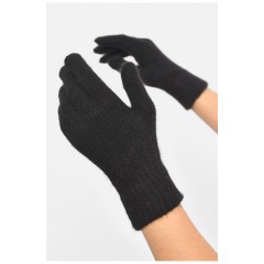 Перчатки женские ангора черного цвета 187999L Перчатки женские ангора черного цвета 187999L