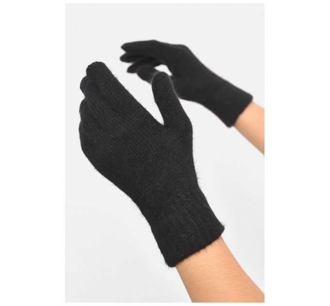 Рукавички жіночі ангора чорного кольору 187999L