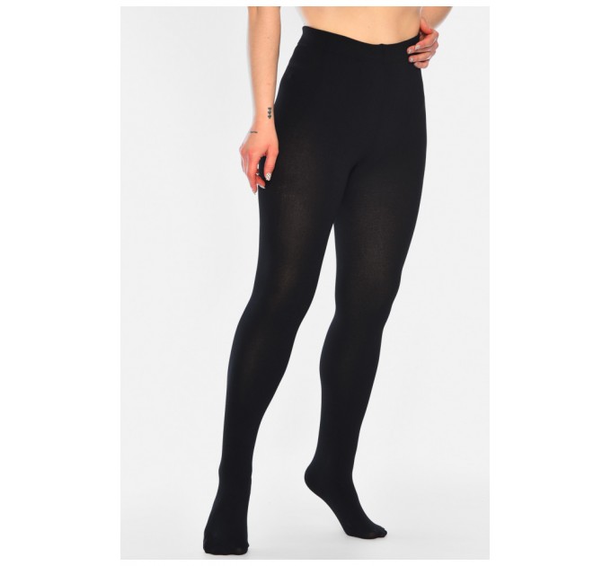 Колготы женские полубатальные на флисе черного цвета размер 6XL 188103L