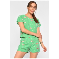 Піжама жіноча зеленого кольору з принтом 188190L
