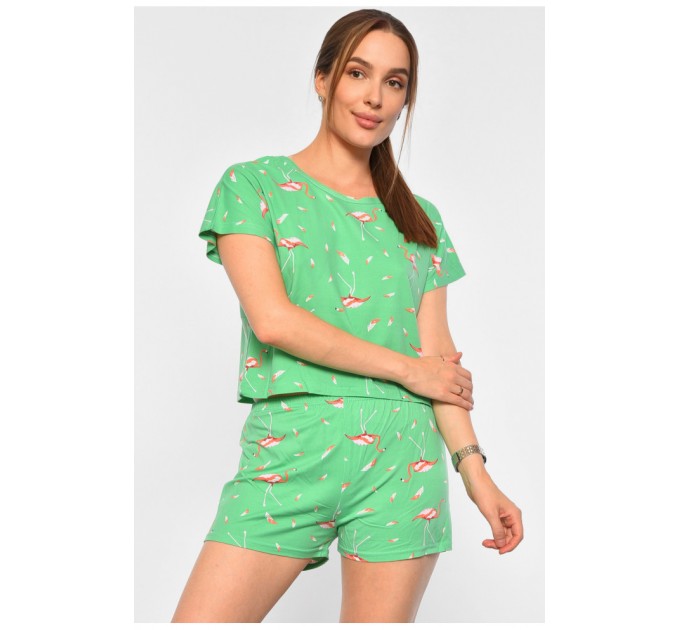 Піжама жіноча зеленого кольору з принтом 188190L