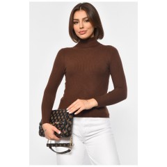 Гольф женский однотонный коричневого цвета 188255L