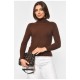 Гольф женский однотонный коричневого цвета 188255L