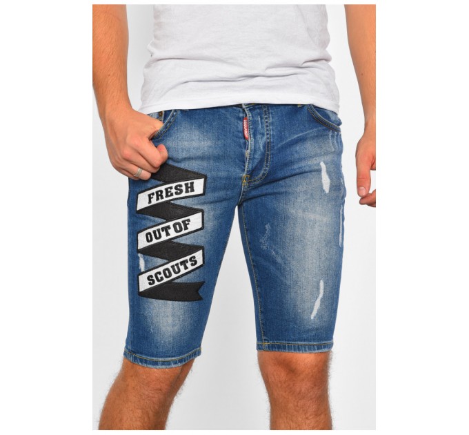 Шорты мужские джинсовые синего цвета 188404L