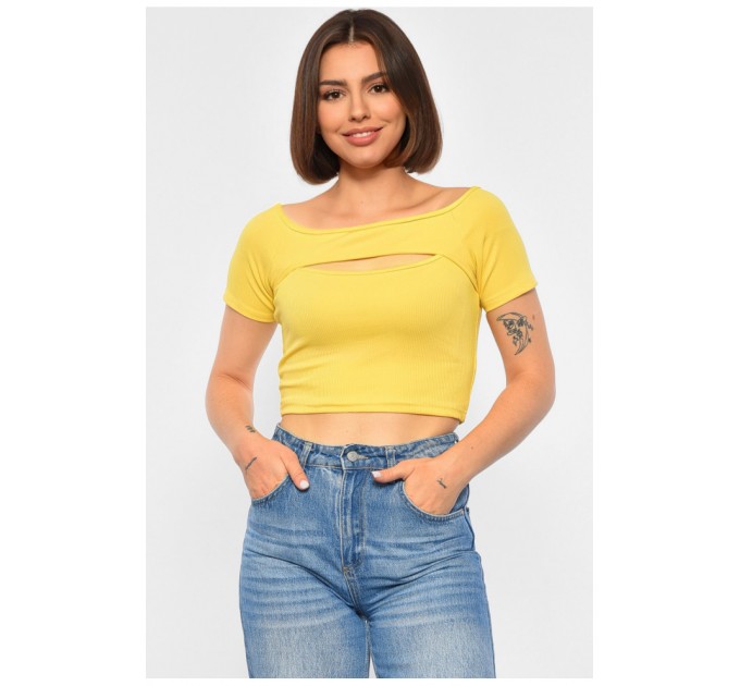 Футболка жіноча жовтого кольору 188778L
