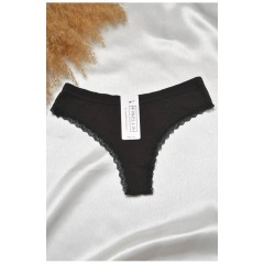 Стрінги жіночі з мереживом чорного кольору 188787L