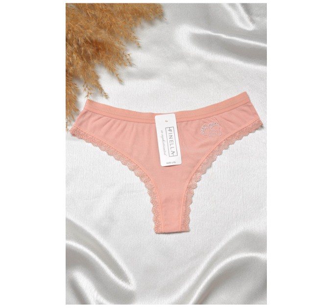 Стрінги жіночі з мереживом рожевого кольору 188795L