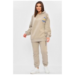 Спортивний костюм жіночий на флісі сірого кольору 189222L