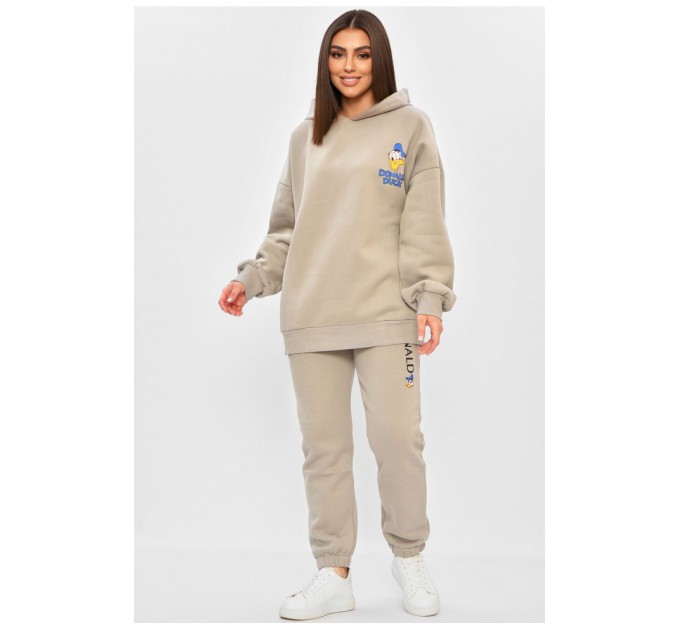 Спортивний костюм жіночий на флісі сірого кольору 189222L