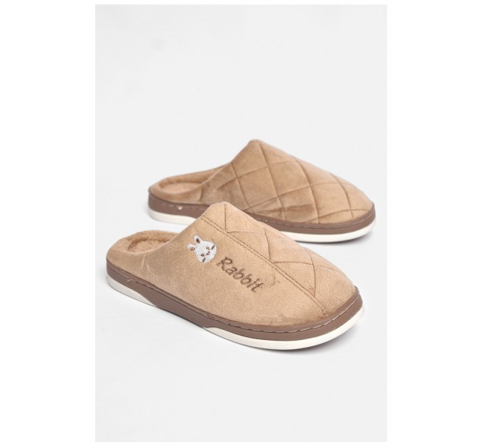 Тапочки комнатные мужские коричневого цвета на меху 189320L