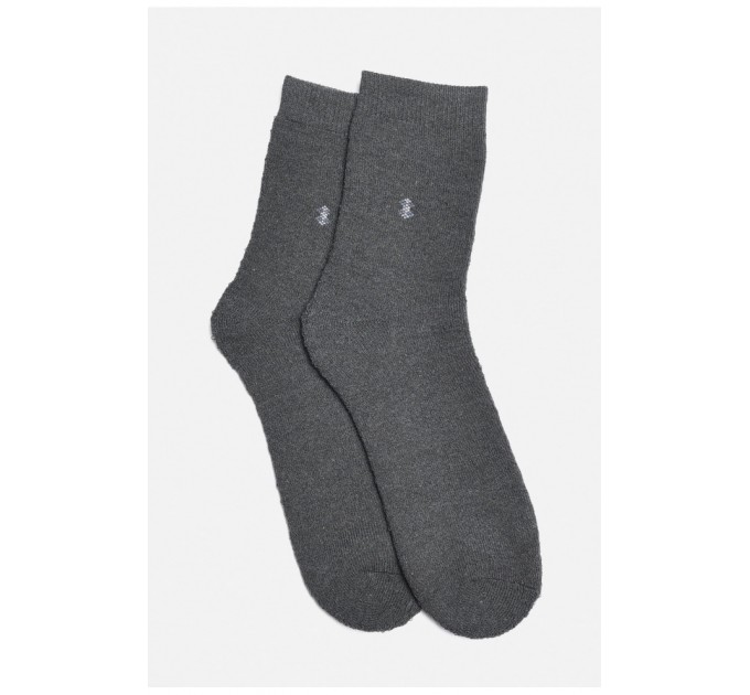 Шкарпетки чоловічі махрові темно-сірого кольору 189388L