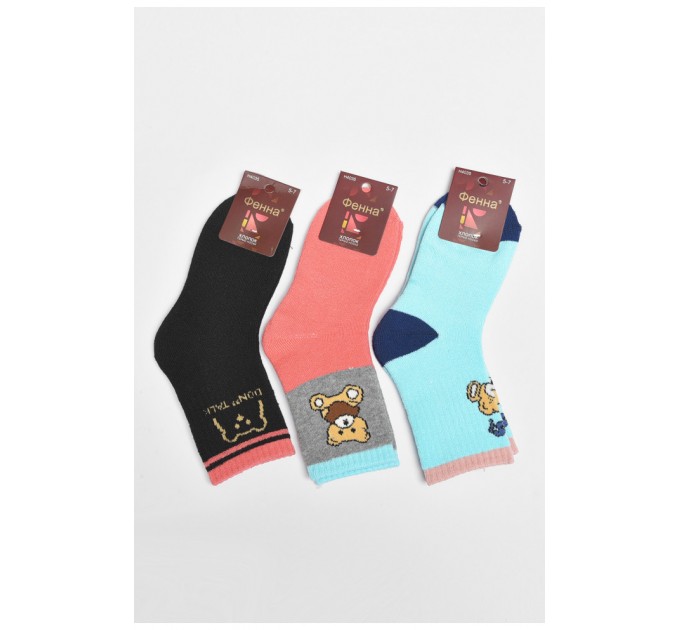 Набор детских махровых носков для девочки 3 штуки 189423L