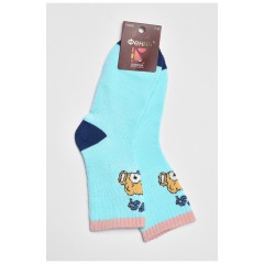 Носки детские махровые для девочки голубого цвета 189432L