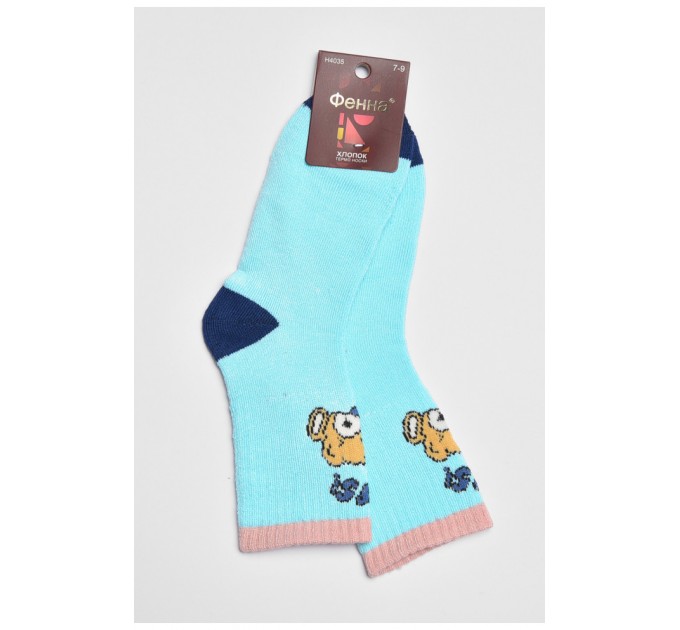 Носки детские махровые для девочки голубого цвета 189432L