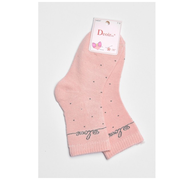 Носки детские махровые для девочки розового цвета 189443L