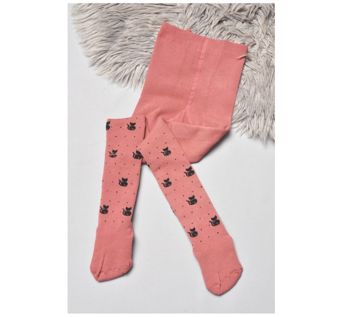 Колготи дитячі махрові для дівчинки темно-рожевого кольору 189598L
