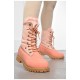 Черевики жіночі зимові на хурті рожевого кольору 189767L