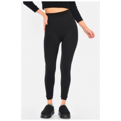 Лосины женские на искусственном меху черного цвета 189834L Лосины женские на искусственном меху черного цвета 189834L