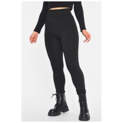 Лосини жіночі на штучному хутрі чорного кольору 189835L