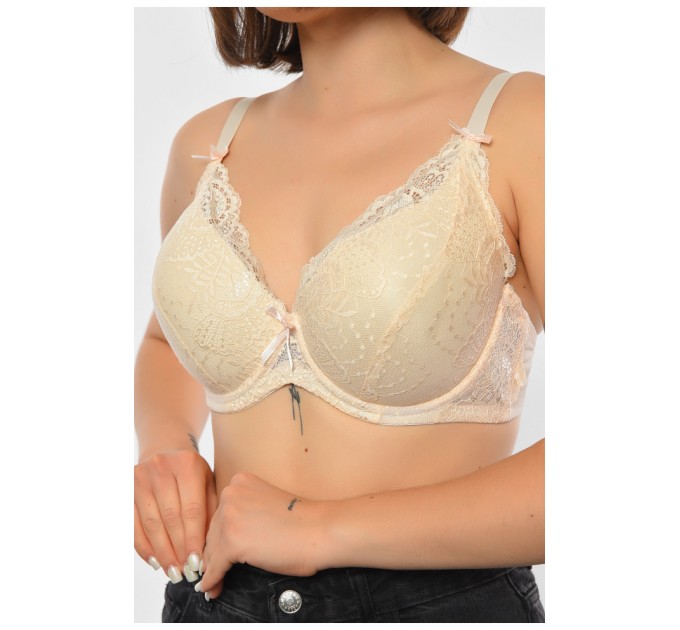Бюстгальтер женский персикового цвета чашка D 189886L