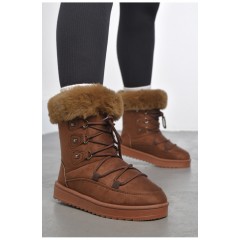 Уггі жіночі на хутрі коричневого кольору 189922L