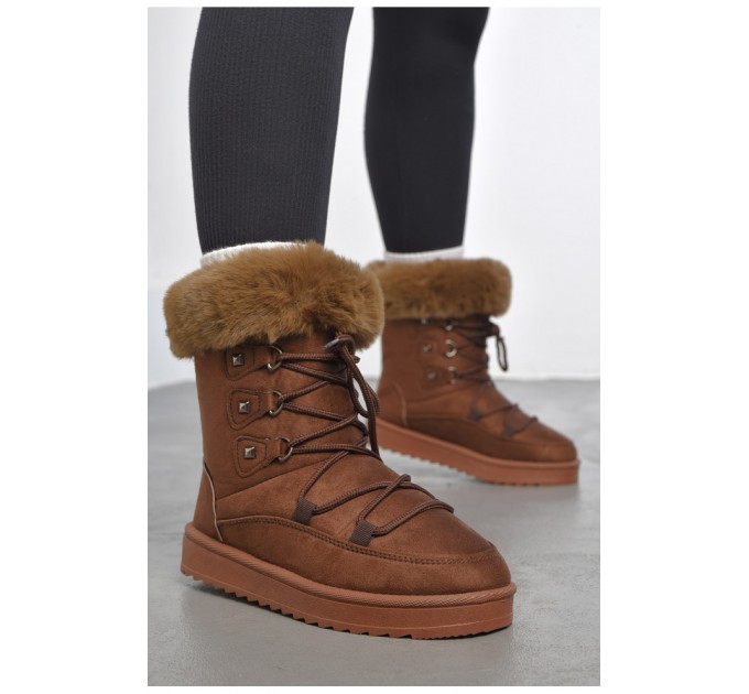Уггі жіночі на хутрі коричневого кольору 189922L