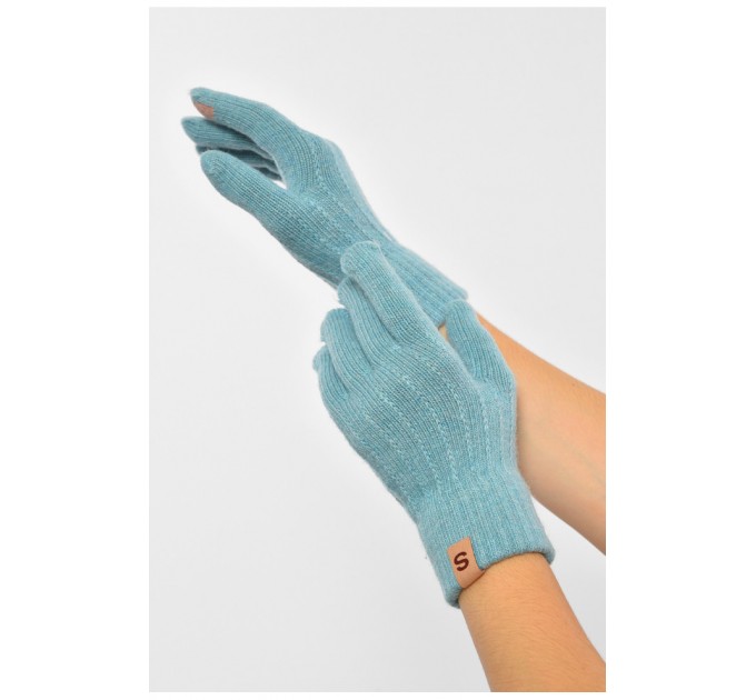 Перчатки женские голубого цвета 189981L