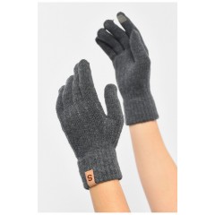 Рукавички жіночі темно-сірого кольору утеплені 189987L