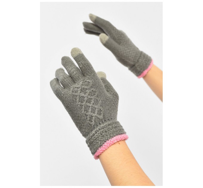 Перчатки женские сенсорные темно-серого цвета 190017L