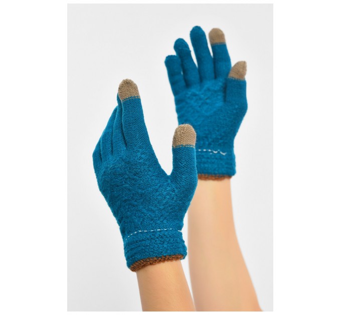 Перчатки женские сенсорные изумрудного цвета 190020L