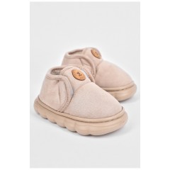 Тапочки детские бежевого цвета на меху 190098L