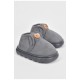 Тапочки детские серого цвета на меху 190099L