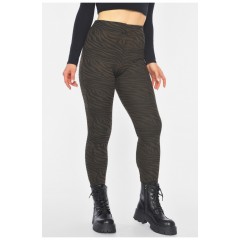 Лосини жіночі з начісом коричневого кольору з принтом 190453L Лосини жіночі з начісом коричневого кольору з принтом 190453L