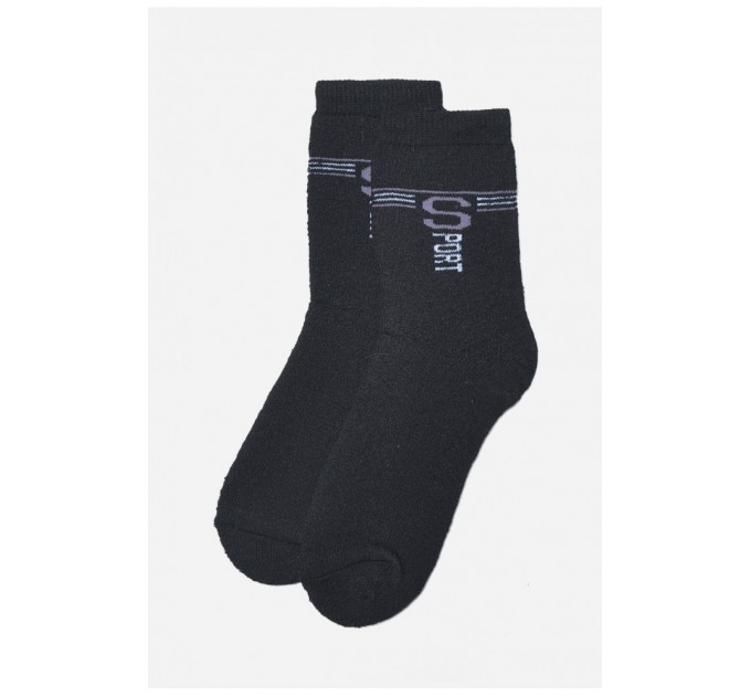 Шкарпетки чоловічі махрові чорного кольору 190667L