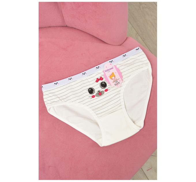 Трусики дитячі для дівчинки білого кольору з малюнком 190742L