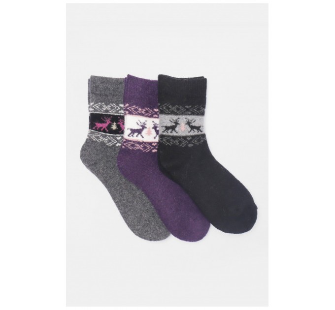 Набор носков женских махровых из ангоры 3 штуки 190798L