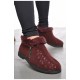 Бурки жіночі на хутрі бордового кольору 190859L