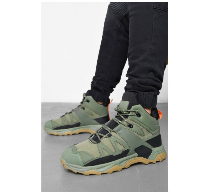 Ботинки мужские демисезонные цвета хаки 190867L