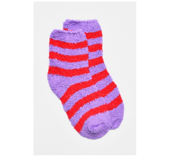 Носки женские травка красного цвета в полоску 191418L