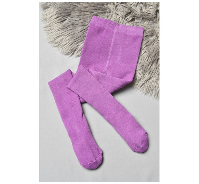 Колготи дитячі махрові для дівчинки однотонні бузкового кольору 191586L