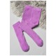 Колготи дитячі махрові для дівчинки однотонні бузкового кольору 191586L