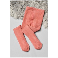 Колготи дитячі махрові для дівчинки однотонні теракотового кольору 191589L